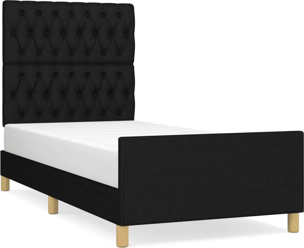 vidaXL ágykeret matrac nélkül fekete 90x200 cm szövet