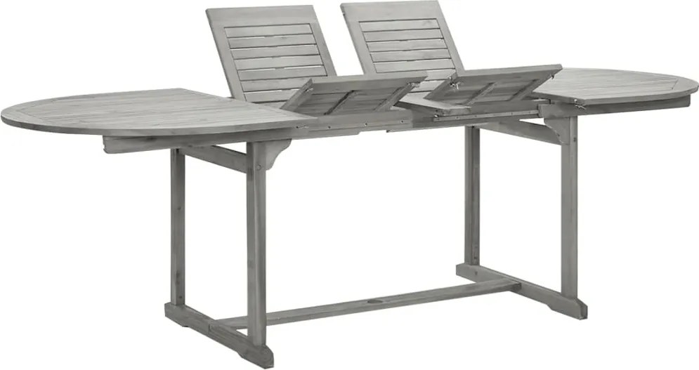 vidaXL tömör akácfa kerti étkezőasztal (160-240) x 100 x 75 cm