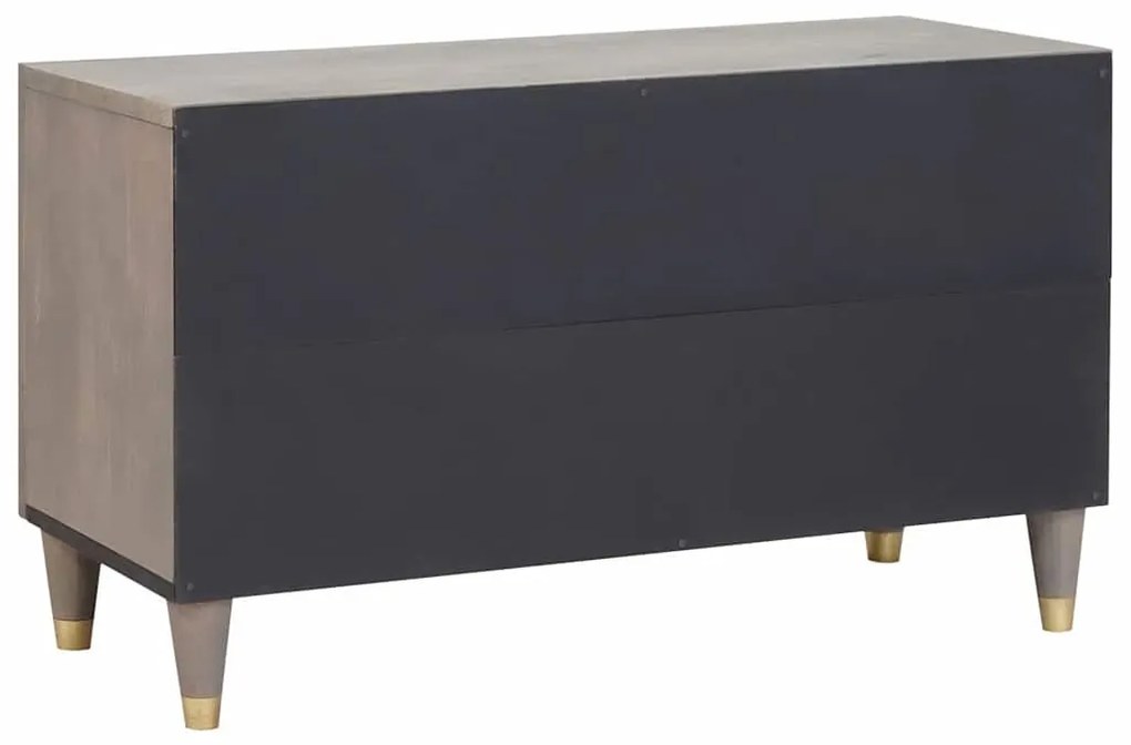 TV szekrény Szürke és Arany 80 x 31.5 x 46 cm Tömör mangófa