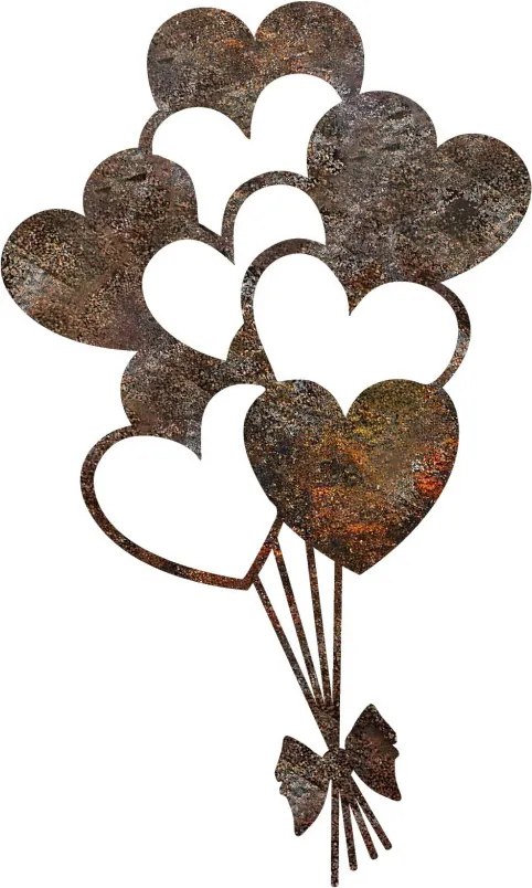Rusty fém faldekoráció, 35×21 cm