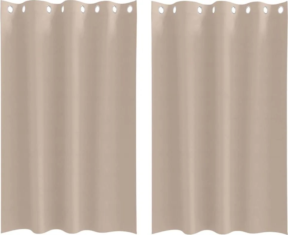 vidaXL Fekete Függöny Gyűrűkkel 2 pcs Tópszínű 175 x 140 cm Poliészter