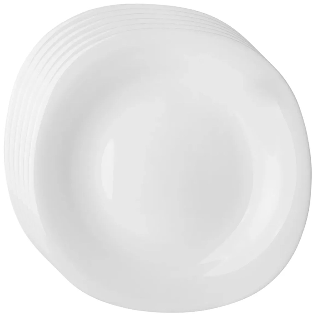 Altom White harmony opálüveg desszert tányér készlet, 21,5 cm, 6 db