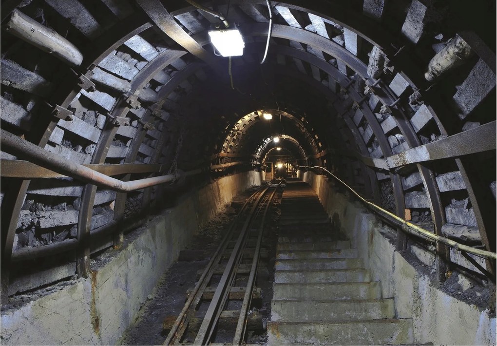 3D Fotótapéta Alagút Sínek Bánya Középen Fotótapéta 254 x 184