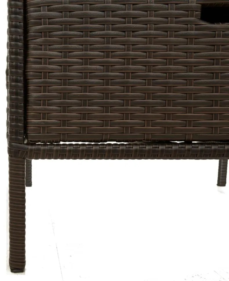 barna polyrattan kerti tárolószekrény 55 x 59 x 80 cm