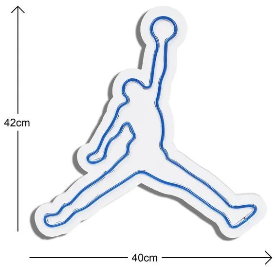 Műanyag LED-es fali dekoráció, Basketball - Blue