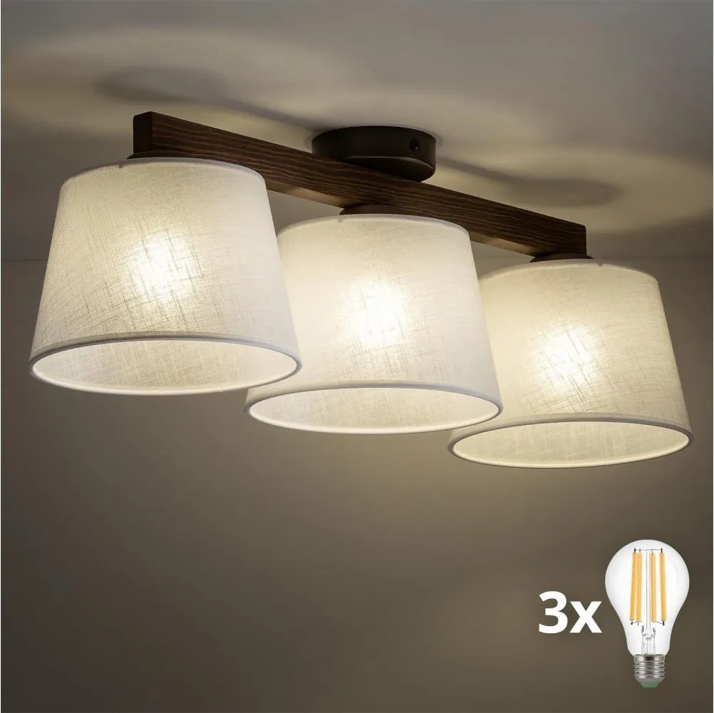 BRILAGI - LED felületre szerelhető csillár LATTE 3xE27/15W/230V fenyő/fehér
