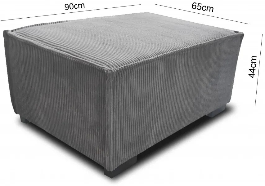 Fotel puffal SMART SET, sötétszürke