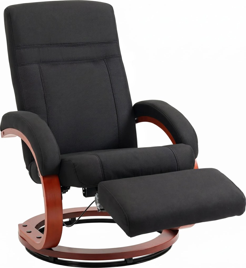 HOMCOM dönthető fotel lábtartóval – magas támlás TV-fotel, ergonomikus karfákkal, eukaliptuszfa talppal, lenhatású kárpittal, nappaliba és hálószobába