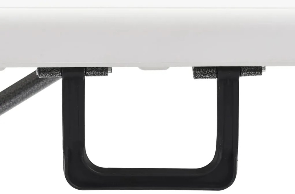 2 db fehér összecsukható HDPE kerti pad 180 cm