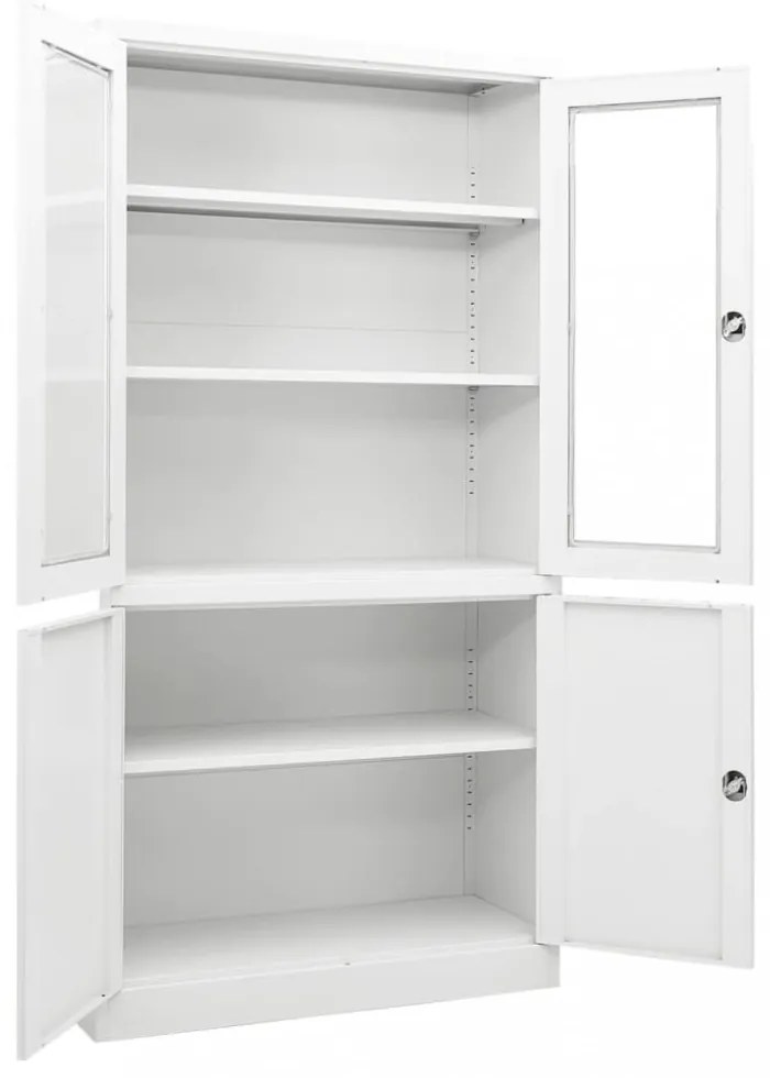 fehér acél irodai szekrény 90 x 40 x 180 cm