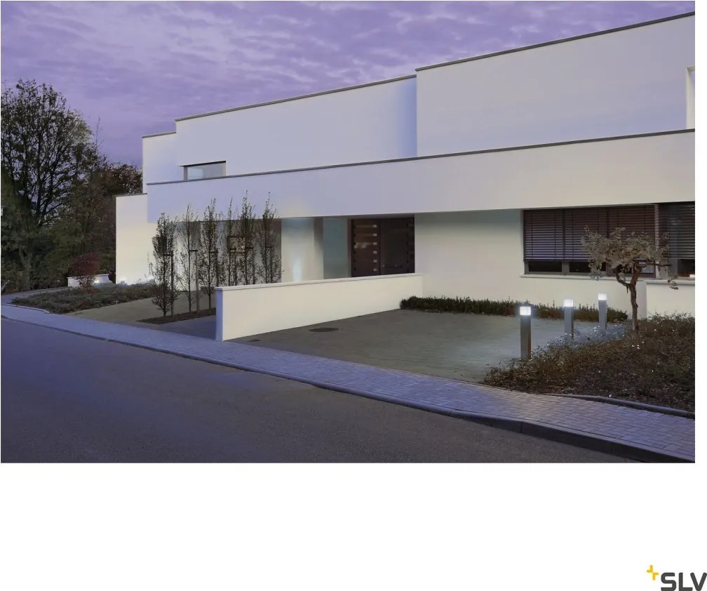 SLV 1000346 SQUARE Modern Kültéri Állólámpa Rozsdamentes Acél E27 IP44