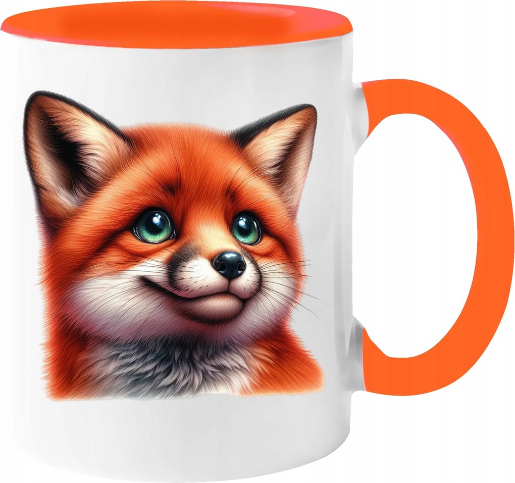 Gyönyörű Őszi Bögre 330ml Kávé Ajándék Őszi Róka Csomagolás