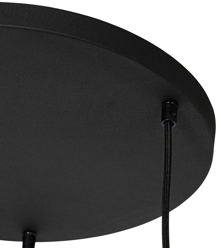 Modern lógólámpa fekete 3-lámpás - Cloth