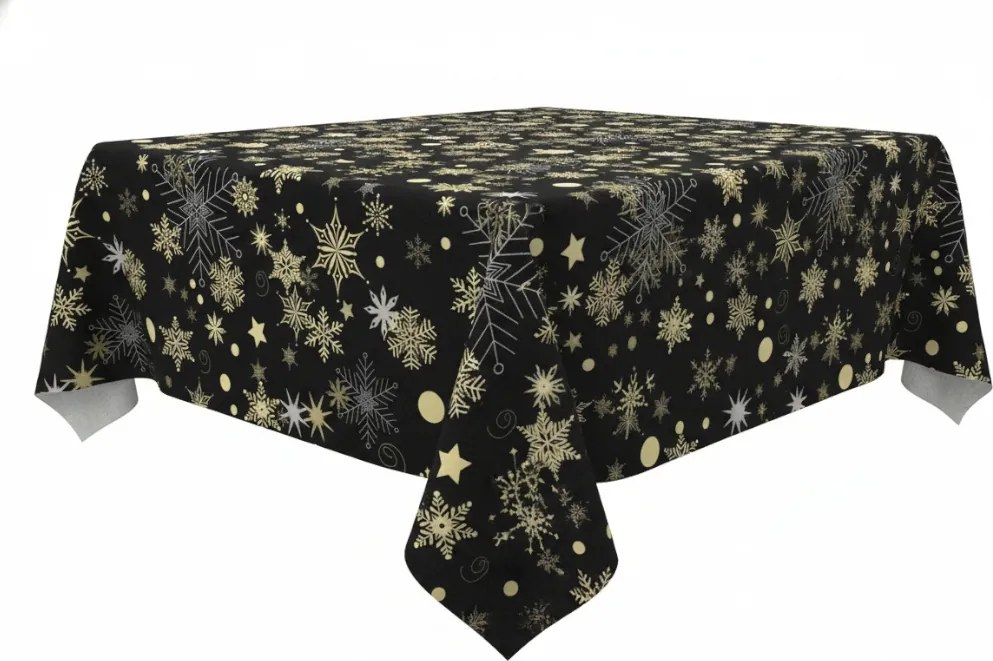 Karácsonyi Abrosz velúr 140x180 cm velvet velúr fekete hópehely csillag