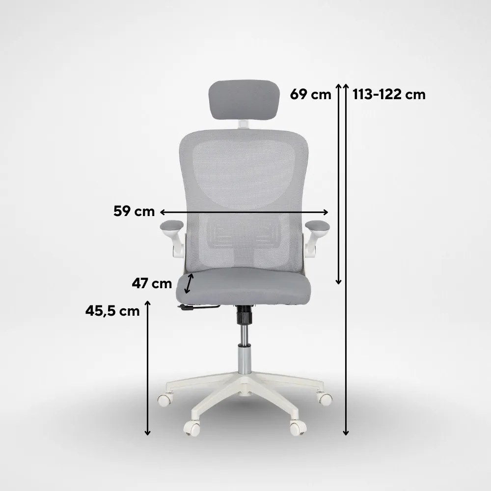 Flexo ergonomikus irodai forgószék deréktámasszal fehér