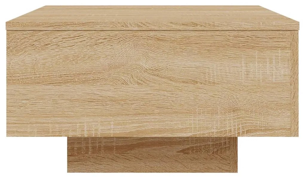 sonoma tölgy színű dohányzóasztal LED-lámpákkal 55 x 55 x 31 cm