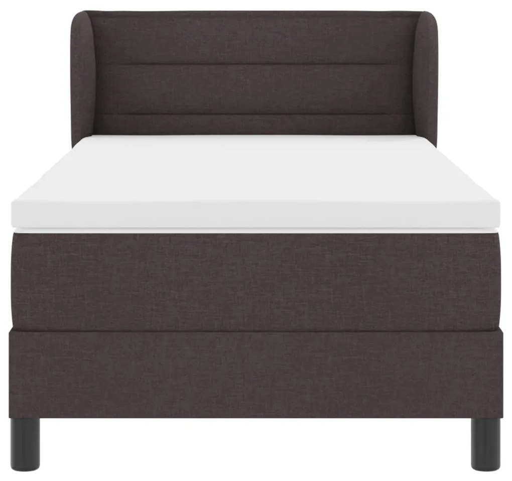 Boxspring Ágy Matraccal - Sötétbarna, 80x200 cm, Szövet