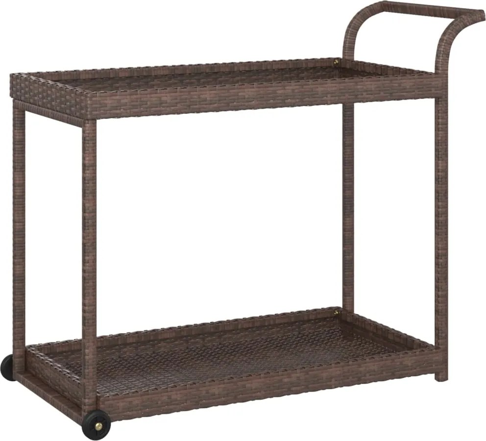 vidaXL barna polyrattan bárkocsi 100 x 45 x 83 cm