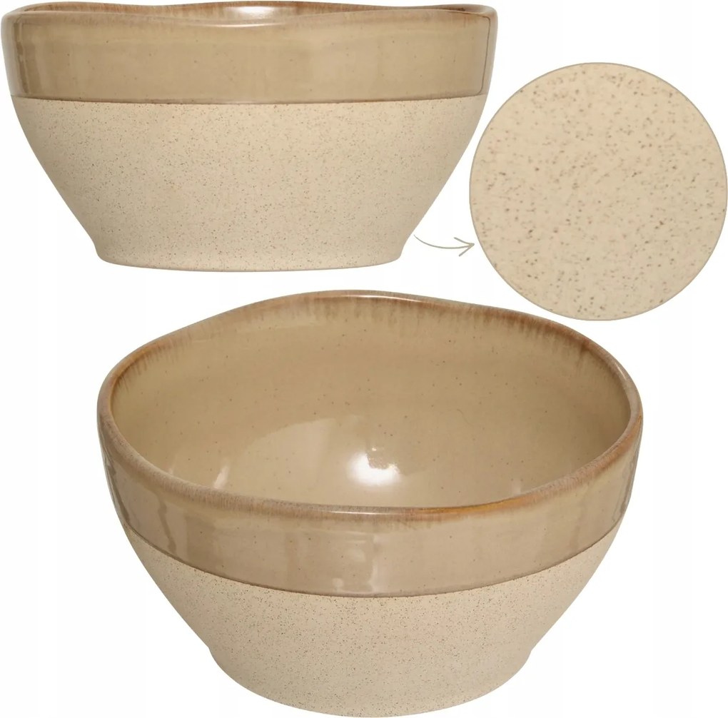 Tál 300 ml Bézs leveses müzli étkészlet boho kerámia tál