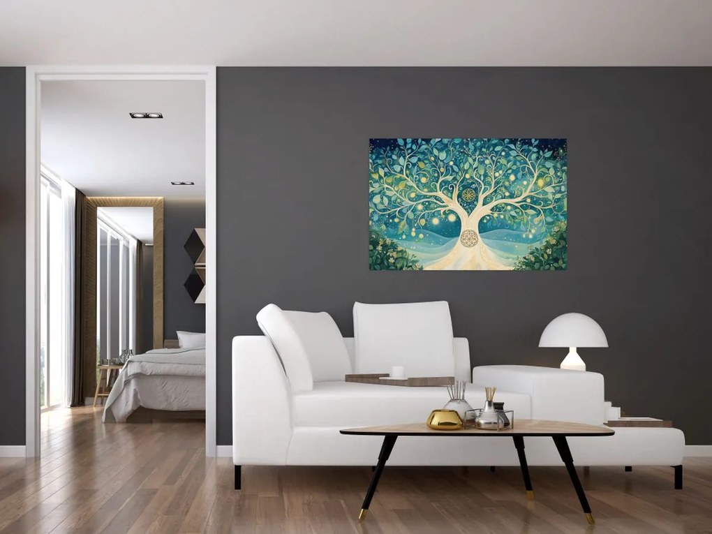 Kép – Mágikus fa spirálokkal (90x60 cm)