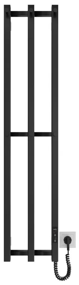 Fürdőszoba radiátor HF SLIM 110W/230V 117x25 cm fekete szögletes