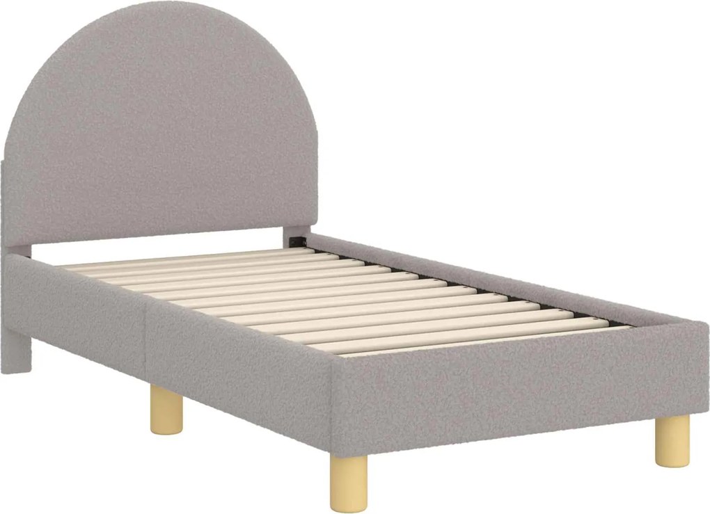 vidaXL Gyerekágy keret fejtámlával Világosszürke 70 x 140 cm