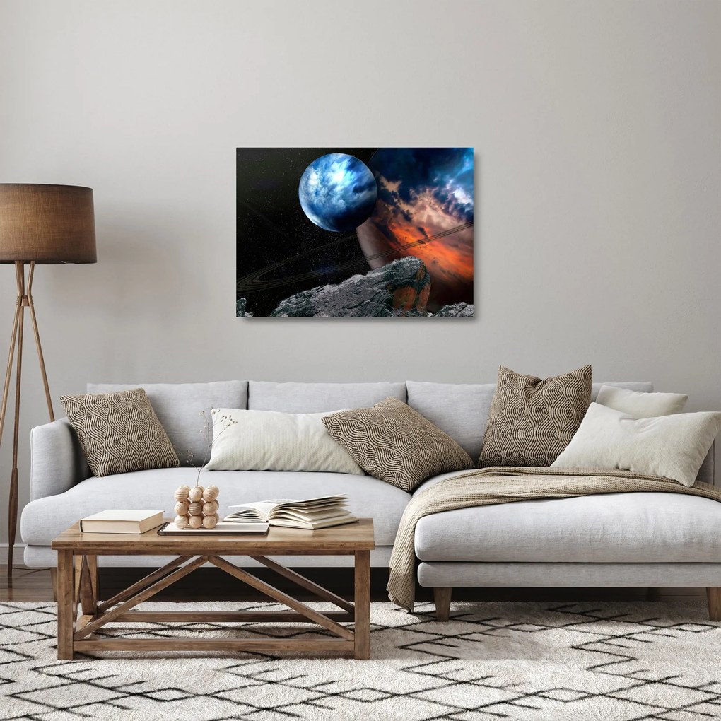 Egy bolygó képe az űrben (üvegen) (70x50 cm)