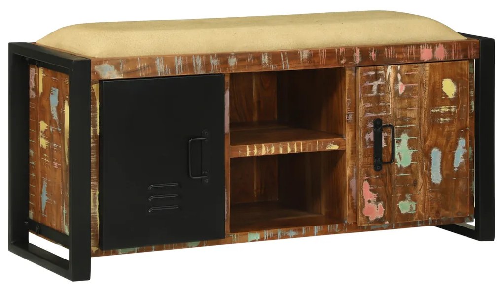 pad szekrény multicolor 100x35x50 cm tömör újrahasznosított fa