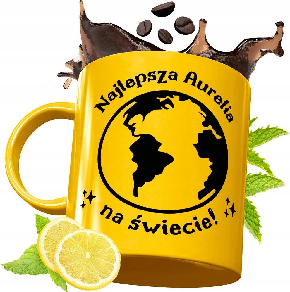 Arany Prémium Bögre Auréliának Születésnapra Ajándék Nyomtatott