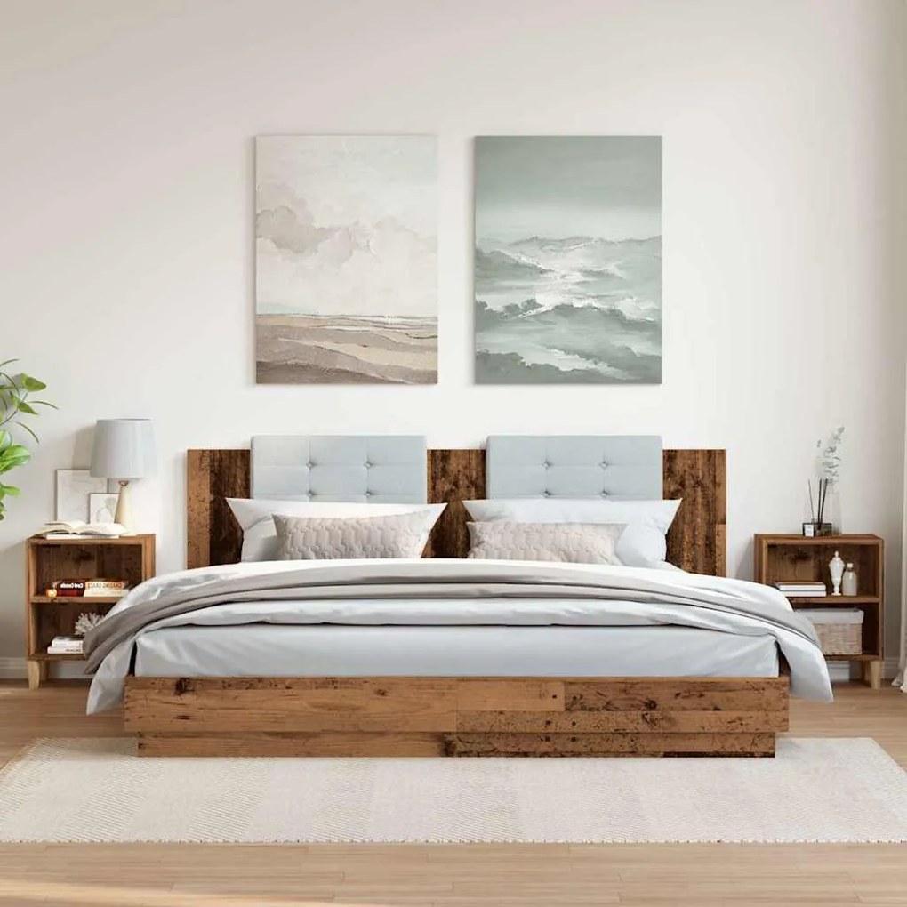 Éjjeliszekrények 2 db Régi fa 40x30x50 cm Gépesített fa