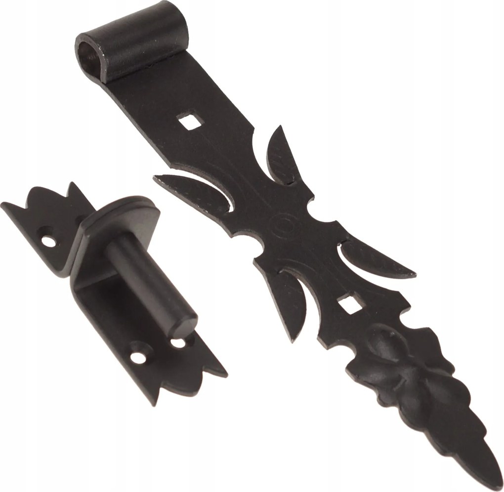 Kovácsoltvas Díszpánt Ajtóhoz 300MM Akasztó Kampó Porfestés