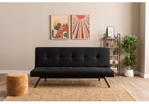 Fekete BAKU kétszemélyes kihúzható kanapé