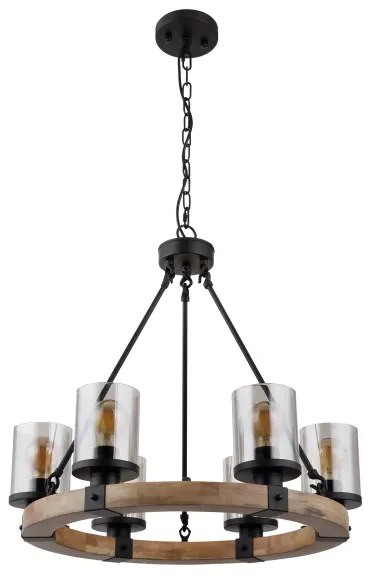 Globo 15555-6H - Csillár láncon LILA 6xE27/60W/230V