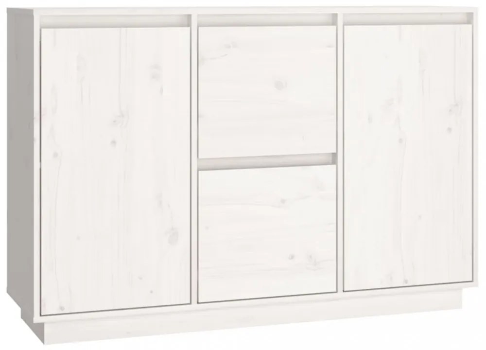 fehér tömör fenyőfa tálalószekrény 111 x 34 x 75 cm