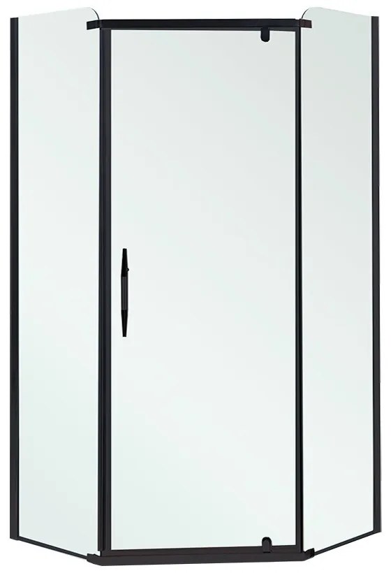 Celtic 100x100 cm ötszögletű zuhanykabin tálca nélkül fekete