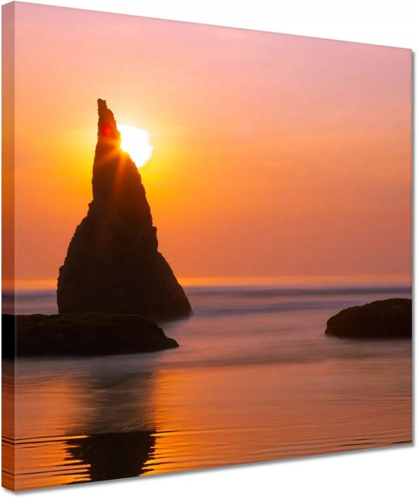 Vászonkép 30x30 Sziklák Naplemente Tenger