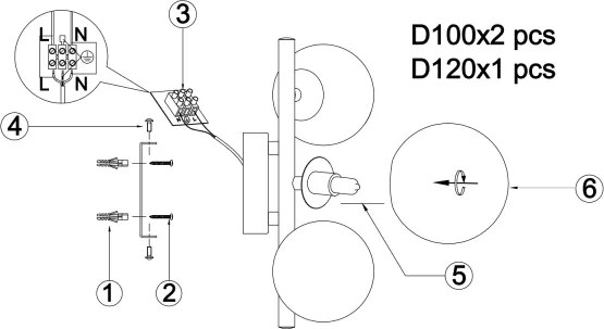 ONLI - Fali lámpa PALOMA 3xG9/10W/230V arany