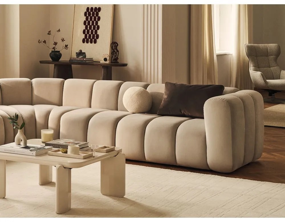 Sötétszürke zsenília moduláris sarokkanapé Lupine – Micadoni