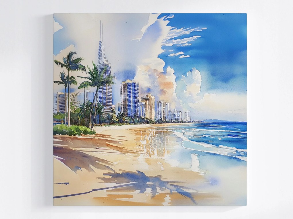 Vászonkép Canvas Tájkép Város Tengerpart Óceán Felhőkarcolók Ausztrália 40x40