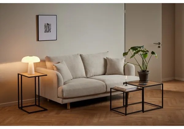 SARON dohányzóasztal szett, 2 db, tölgy/fekete