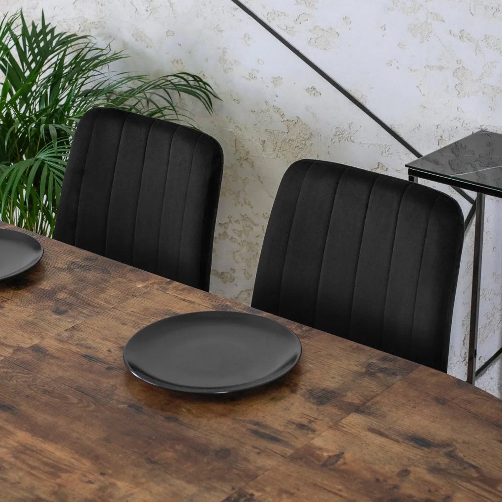 Stół LUKAS Rozkładany 100-250 cm Dąb Rustykalny/Czarny