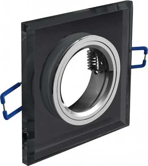 Lámpa Mennyezeti lámpatest BRILLANTE, üveg, fekete kristály, négyzet (+ izzó foglalat MR11, MR16, JCDR)