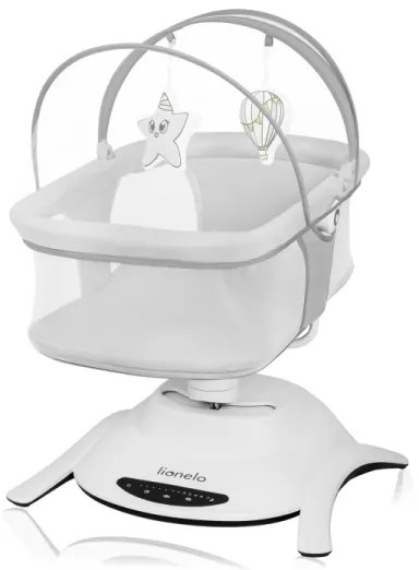 Lionelo - BELLA 2 az 1-ben zenélő babahinta Grey Concrete + távirányító