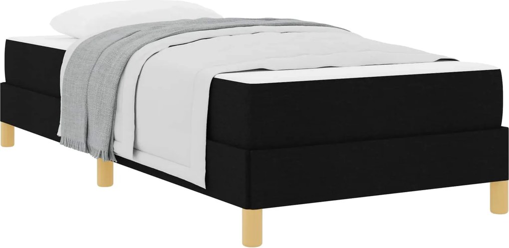 vidaXL Boxrugós ágy matracmal Fekete 80 x 200 cm szövet