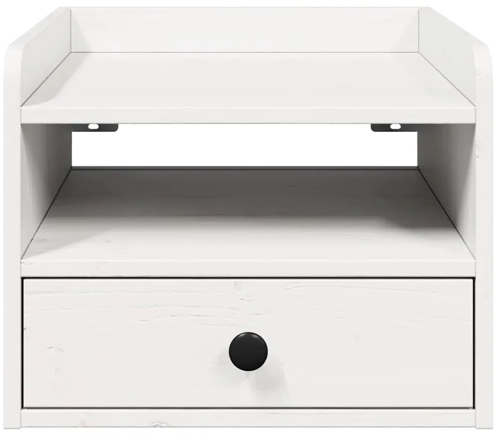 Éjjeli asztal 2 pcs Fehér 38 x 36 x 29.5 cm Tömör fenyőfa