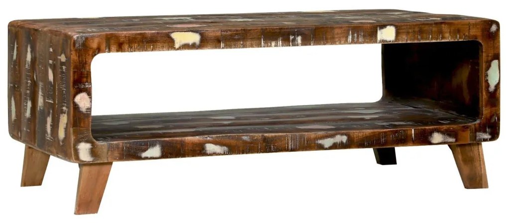Dohányzóasztal 90x50x35 cm Tömör Fa Újrahasznosított