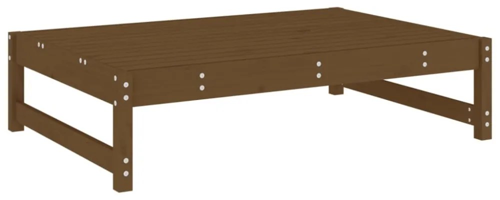 mézbarna tömör fenyőfa kerti lábzsámoly párnával 120x80 cm
