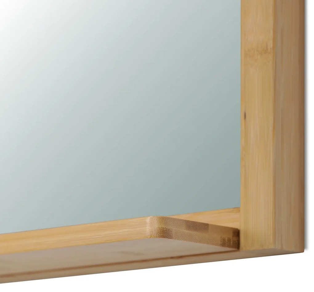 Fali tükör B043 NAT, bambusz, M