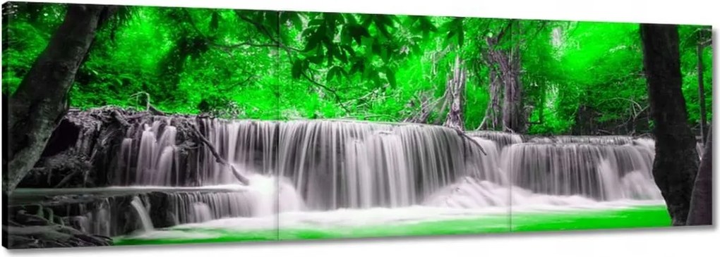 Vászonkép 150x50 Zöld vízesés Kaszkád