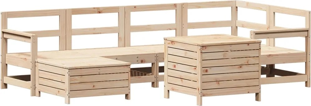 vidaXL 7 részes tömör fenyőfa kerti kanapészett